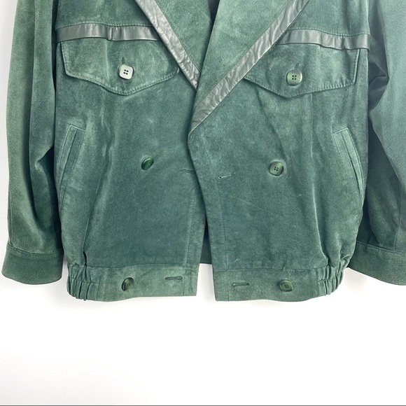 Vintage 80’s Green Suede Jacket - Picture 8 of 11